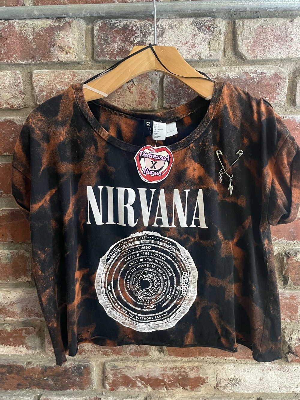 Nirvana Bleach Dye Crop Tee